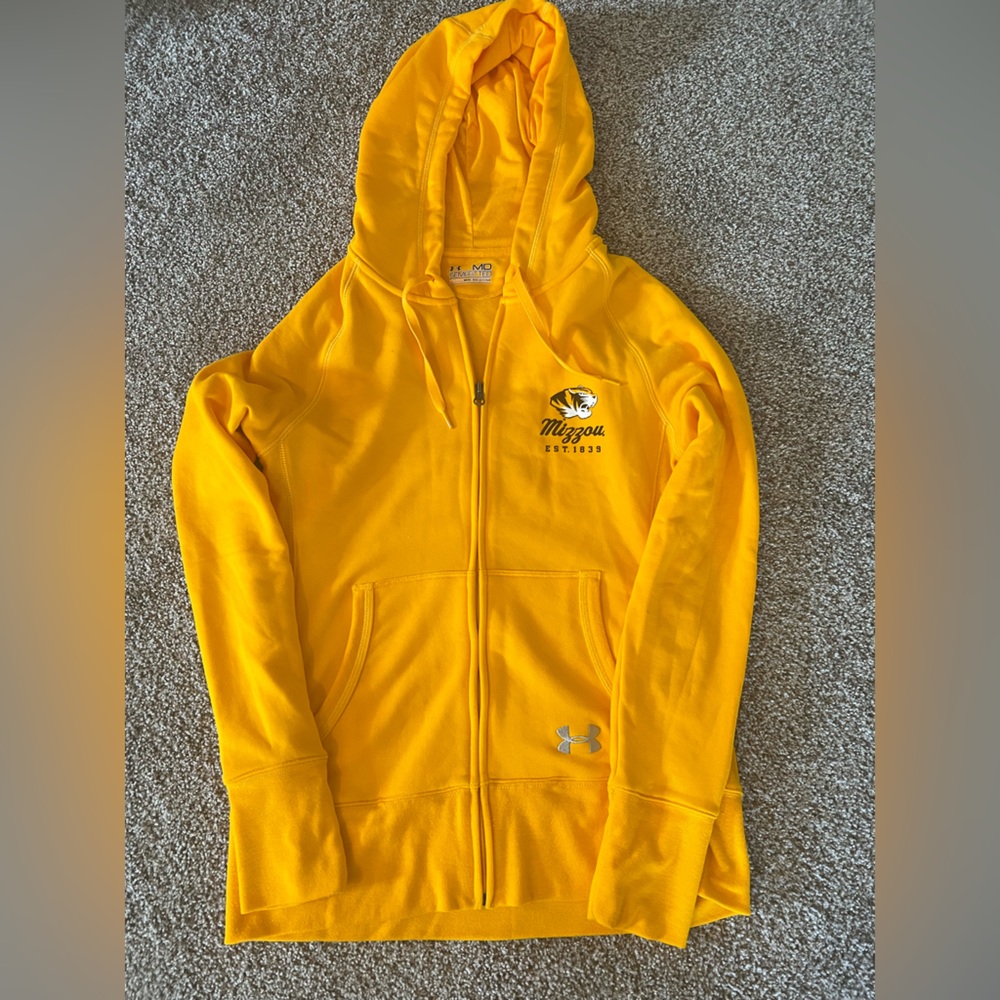 Mizzou Tigers Under Armour zip front hoodie, size medium, fitted